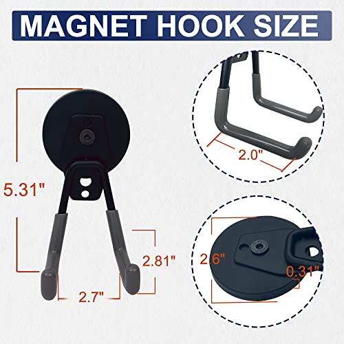 4 Pack Heavy Duty Large Garage Magnet Hooks