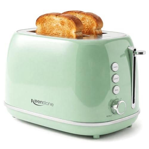 2 Slice Toaster Retro Stainless Steel with Bagel