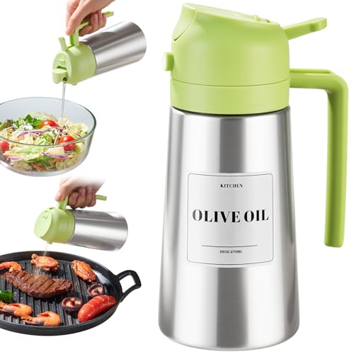 Oil Sprayer and Pourer (Stainless steel-Green)