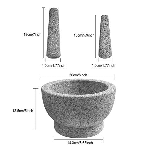 8 Inch Large Capacity Mortar and Pestle Set