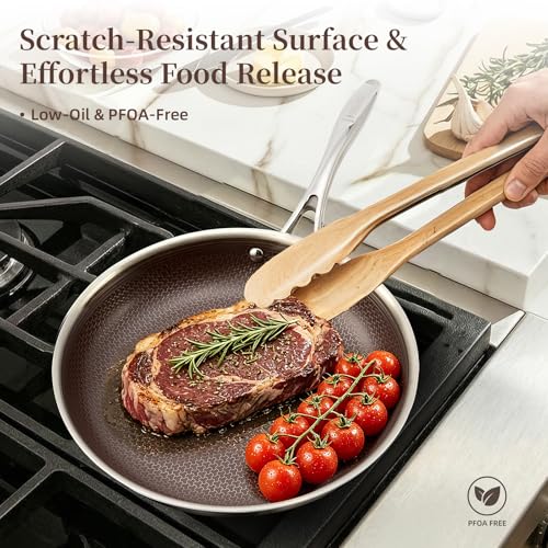 13 Piece Hybrid Ceramic Nonstick Stainless Steel Cookware Set (Burgundy)