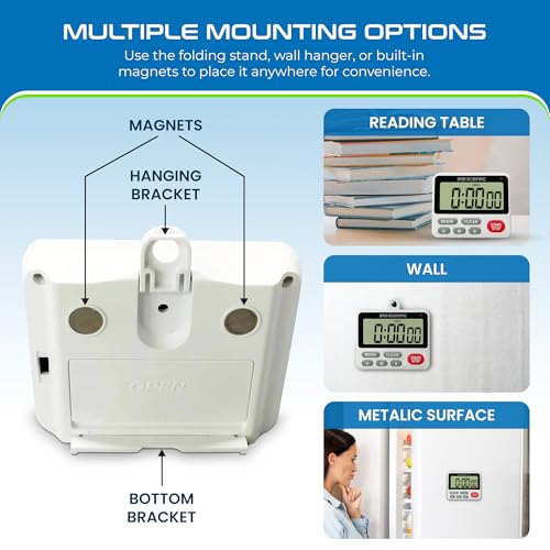 24 Hour Digital Lab + Kitchen Timer with LED Light 810001 (4 Pack)