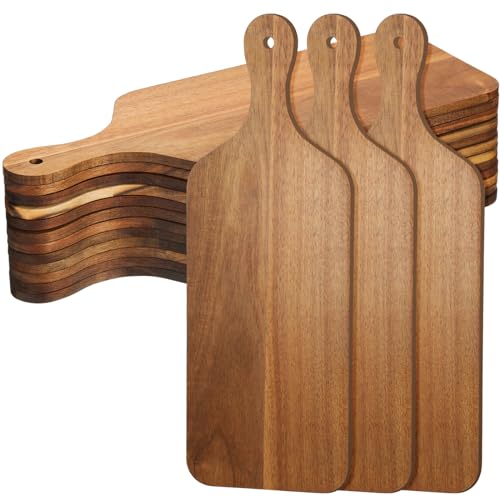 12 Pcs 17 x 6 Inch Acacia Wood Cutting Board with Handle (17"L x 6"W)