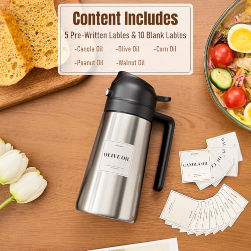 Olive Oil Sprayer for Cooking (Stainless steel-Black)