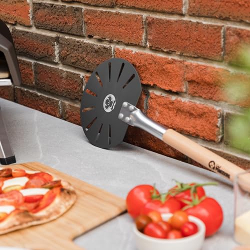 Aluminum Turning Pizza Peel with Detachable Wood Handle for Easy Storage
