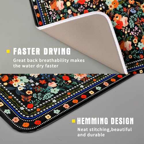 Dish Drying Mat for Kitchen Counter Absorbent Microfiber Resistant Drainer Pad