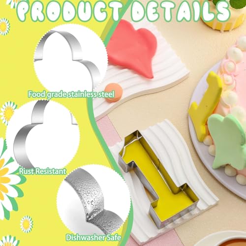2 Pcs 5 Inch Cookie Mold Cookie Cutter Number 1 Cutter Metal Pancake Fondant Cake Mold First Birthday Baking Supplies
