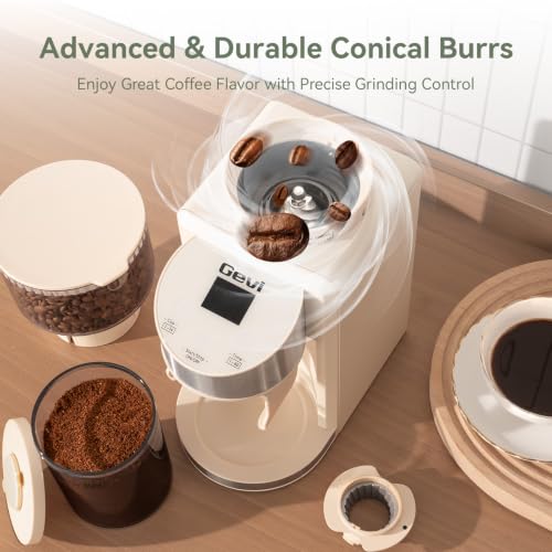 20 Bar Espresso Machine with Conical Burr Anti (Ivory Beige)