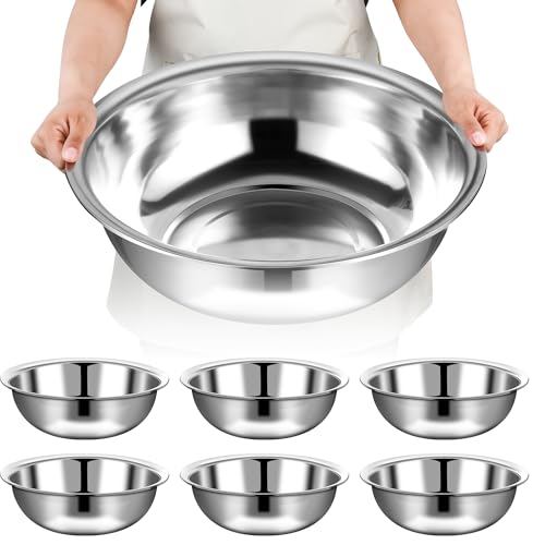 6 Pcs Stainless Steel Mixing Bowls Large for Salad (18 inch -6pcs)