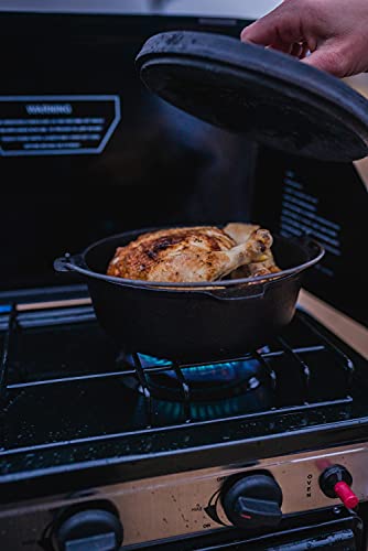 s Cast Iron Dutch Oven with Lid (Flat Bottom-4 QT)