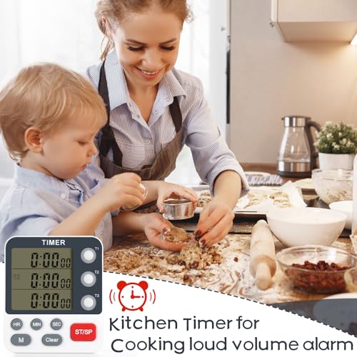 2Pcs Digital Dual Kitchen Timer