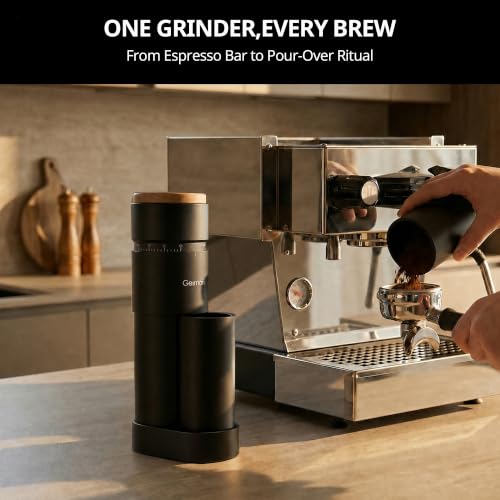 Geimori T38 Plus Coffee Grinder for Espresso & Drip (Black)