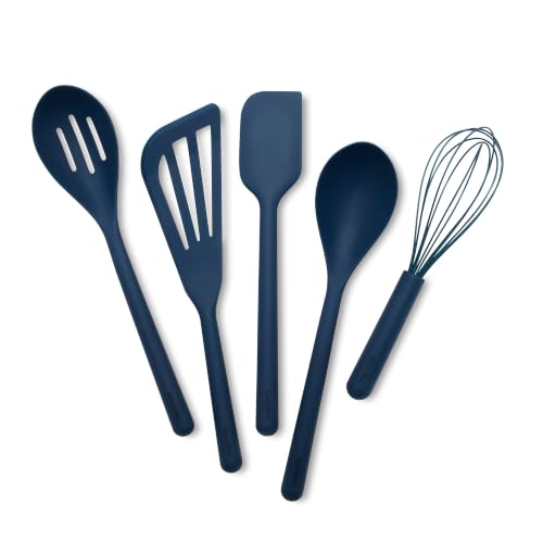Silicone 5 Piece Cooking Utensil Set (5 Piece Utensil Set / Oxford Blue)
