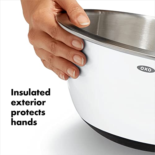 Good Grips Mixing Bowl Set (White / 3-Piece / Stainless Steel Mixing Bowls)