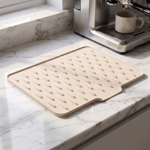3pcs Large Silicone Dish Drying Mat Sloped Drainage for Counter