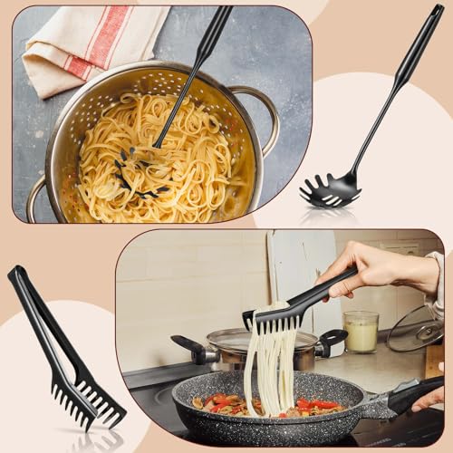 Stainless Steel Spaghetti Spoon and Pasta Tongs Set