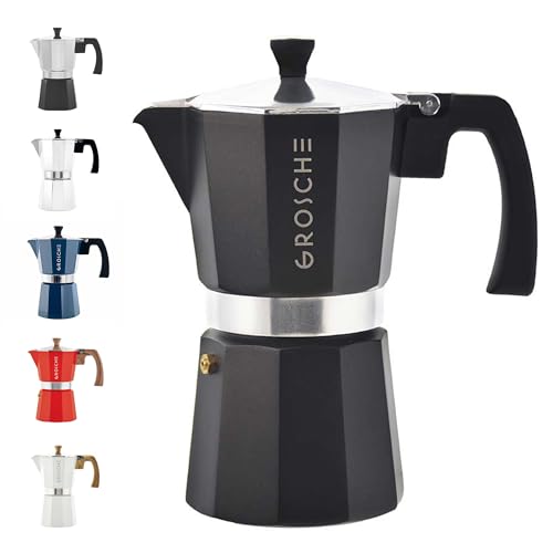 Milano Stovetop Espresso Maker Moka Pot 6 espresso Cup (6 espresso cups / Black)