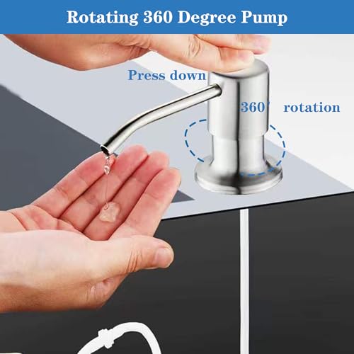 Touchless Automatic Soap Dispenser for Kitchen Bathroom Sink Built in Brushed Nickel Liquid Commercial Electric Soap Dispenser with Bottle and Pump
