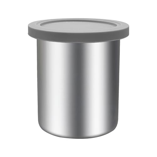 Stainless Steel Pint Containers & Lids Compatible with Ninja Creami ice Cream Maker NC500