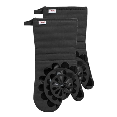 Medallion Design 100% Cotton and Silicone Oven Mitt (Charcoal / Oven Mitts)