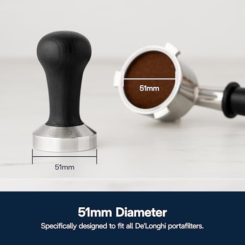 DLSC080 Black Wood Espresso Coffee Tamper (Black Wood and Stainless)