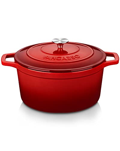 7.5 Qt Round Enameled Cast Iron Dutch Oven with Lid (7.5 Qt-round / Red)