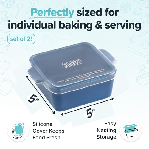 Stoneware Baking Dishes for Oven with Silicone Covers