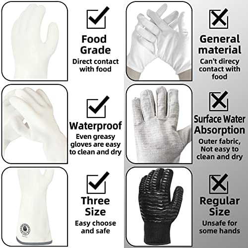 Silicone Oven Gloves (White Standard / 8/M)