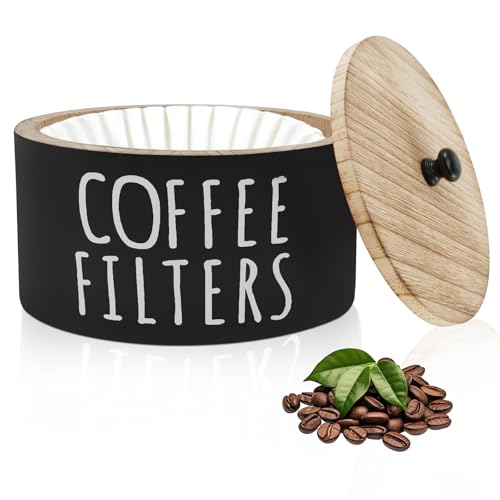 Wooden Coffee Filter Holder & Storage Organizer