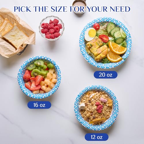 Blue Paper Bowls 16 OZ 20OZ