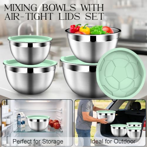 Mixing Bowls with Lids Set (9PCS Green)