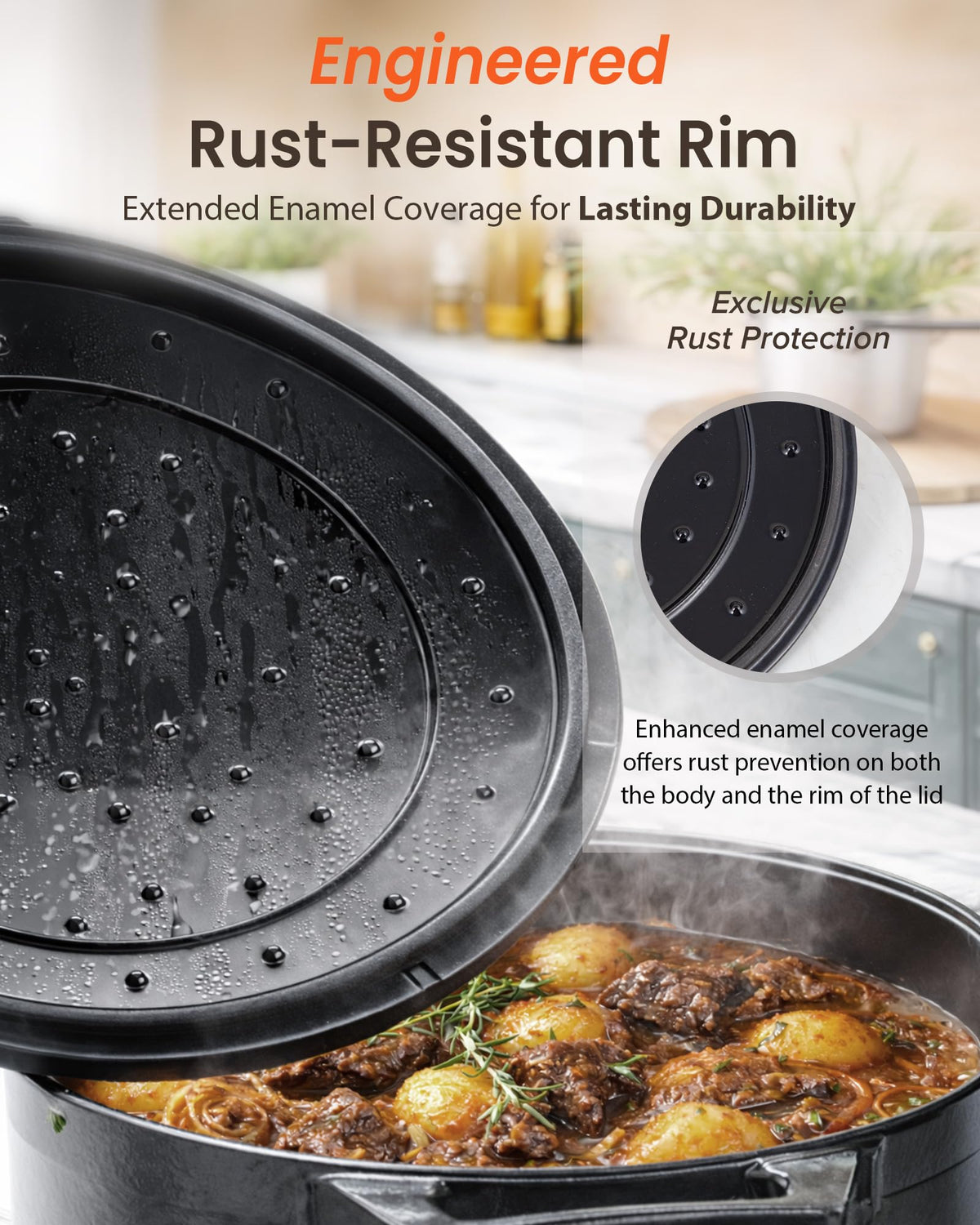 6QT Cast Iron Dutch Oven Pot with Lid