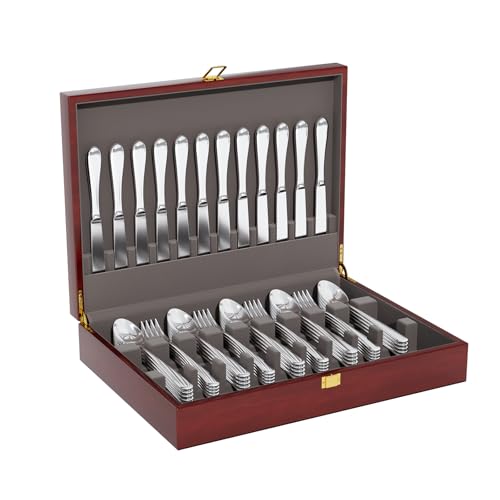 Mahogany Wood Silverware Storage Box