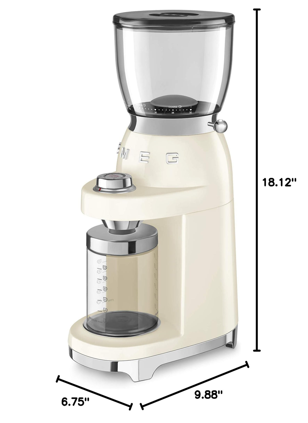 CGF11 Retro Style Coffee Grinder (8x7x11 / Cream)