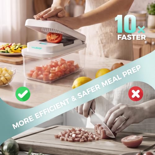 9-in-1 Vegetable Chopper & Mandoline Slicer, 7 Blades, Drain Basket