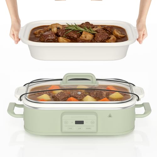 4 Quart Casserole Programmable Slow Cooker with Ceramic Baking Dish