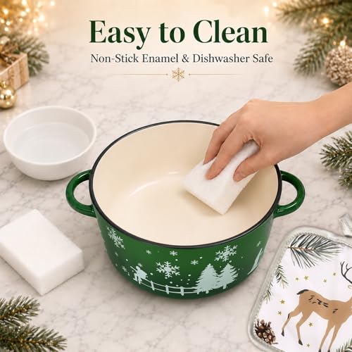 5QT Enameled Cast Iron Dutch Oven with Lid