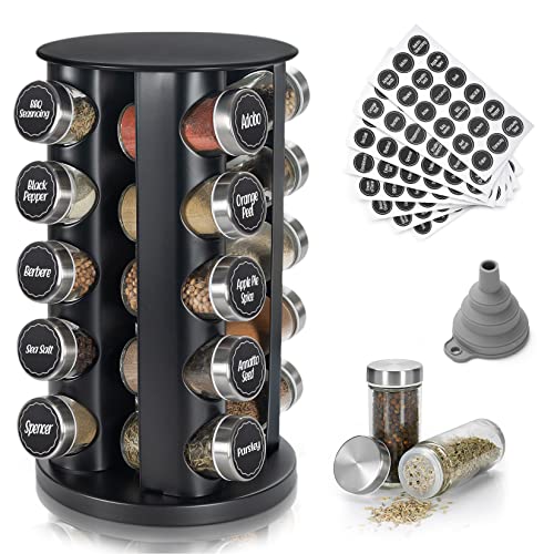 Black Countertop Revolving Spice Rack
