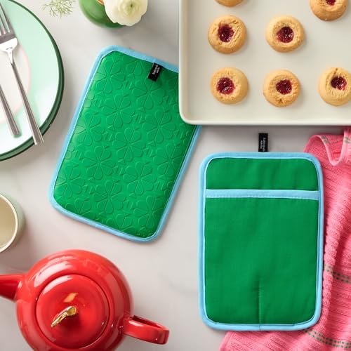 Spade Flower Soft Silicone Pot Holder 2 (Green/Blue)