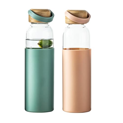21oz Borosilicate Glass Water Bottle with Non