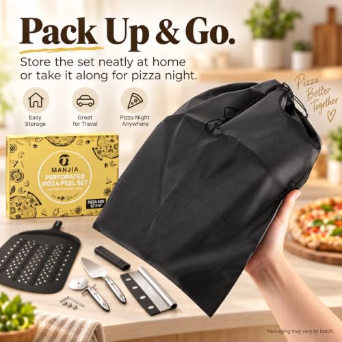 Perforated Pizza Peel 12inch Aluminum Pizza Paddle Spatula Non