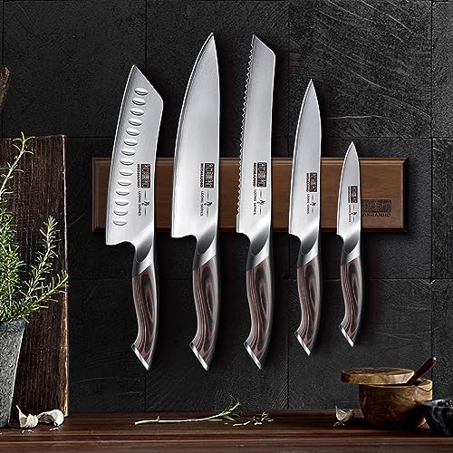 Knife Set with Magnetic Knife Holder (8")