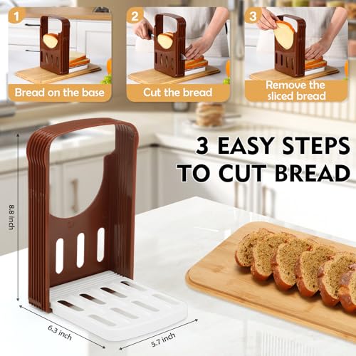 2 Pcs Extra Large Bread Box for Kitchen Counter with Slicer (Green)