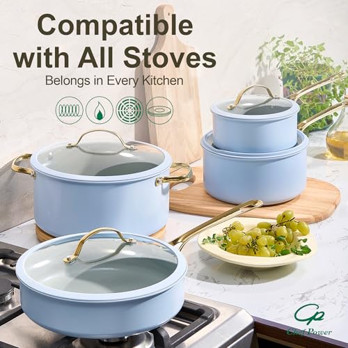 Ceramic Frying Pan (Light Blue)