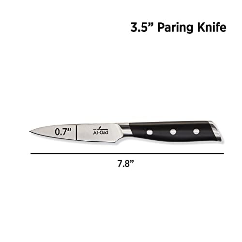 Forged German Stainless Steel Paring Knife (Silver/Black / 3.5")