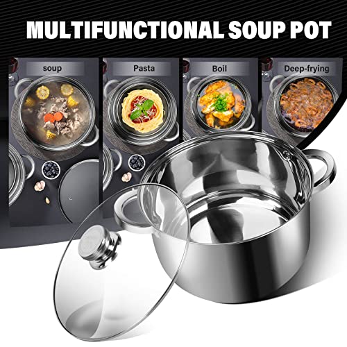 Stockpots with Lid Stainless Steel Cookware 10 Quart
