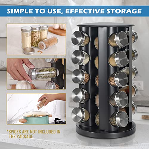 Black Countertop Revolving Spice Rack