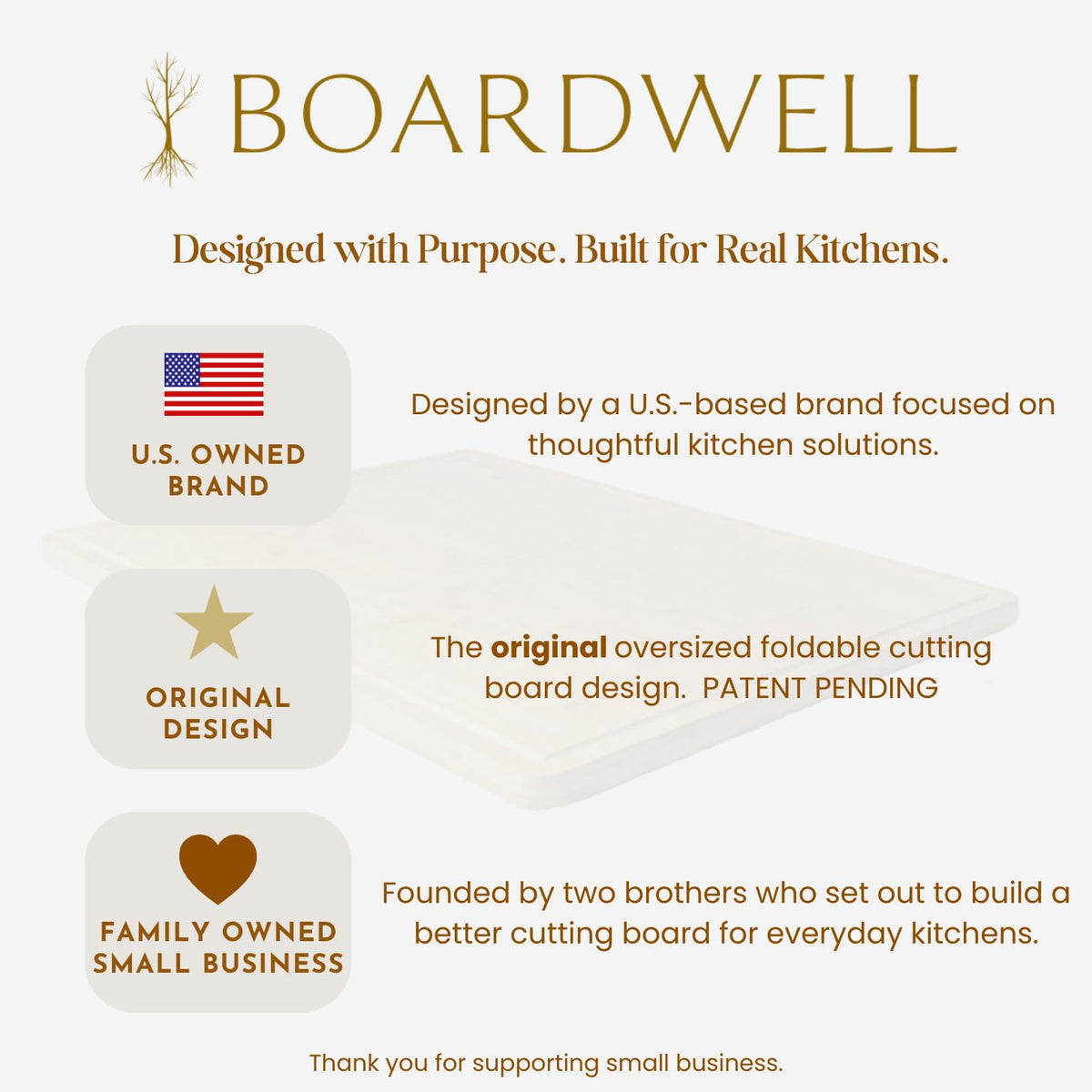 Extra Large Foldable Stovetop Cover Cutting Board (Natural Bamboo)