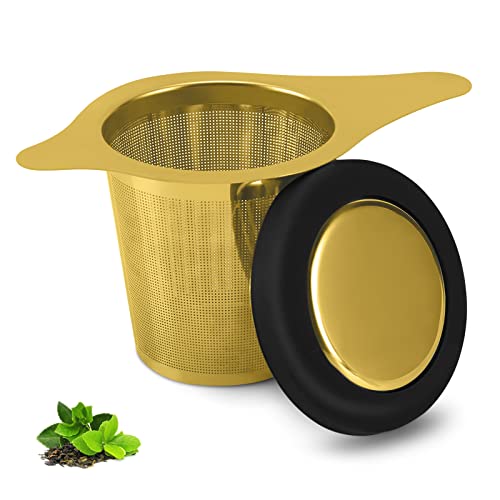 Two Pack Tea Infuser Basket Stainless Steel Tea Strainer Tea Filter With Small Strainer And Lid Tea Diffuser For Loose Tea Superior Brewing Experience