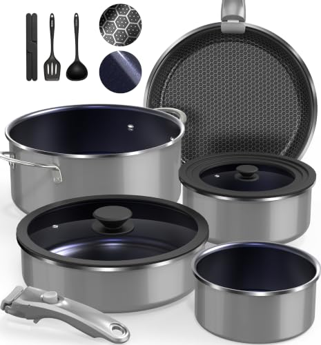 Pro DUXANO Pots and Pans Set with 2 Non Stick Surfaces